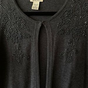 Cardigan Sweater Bead Embroidery